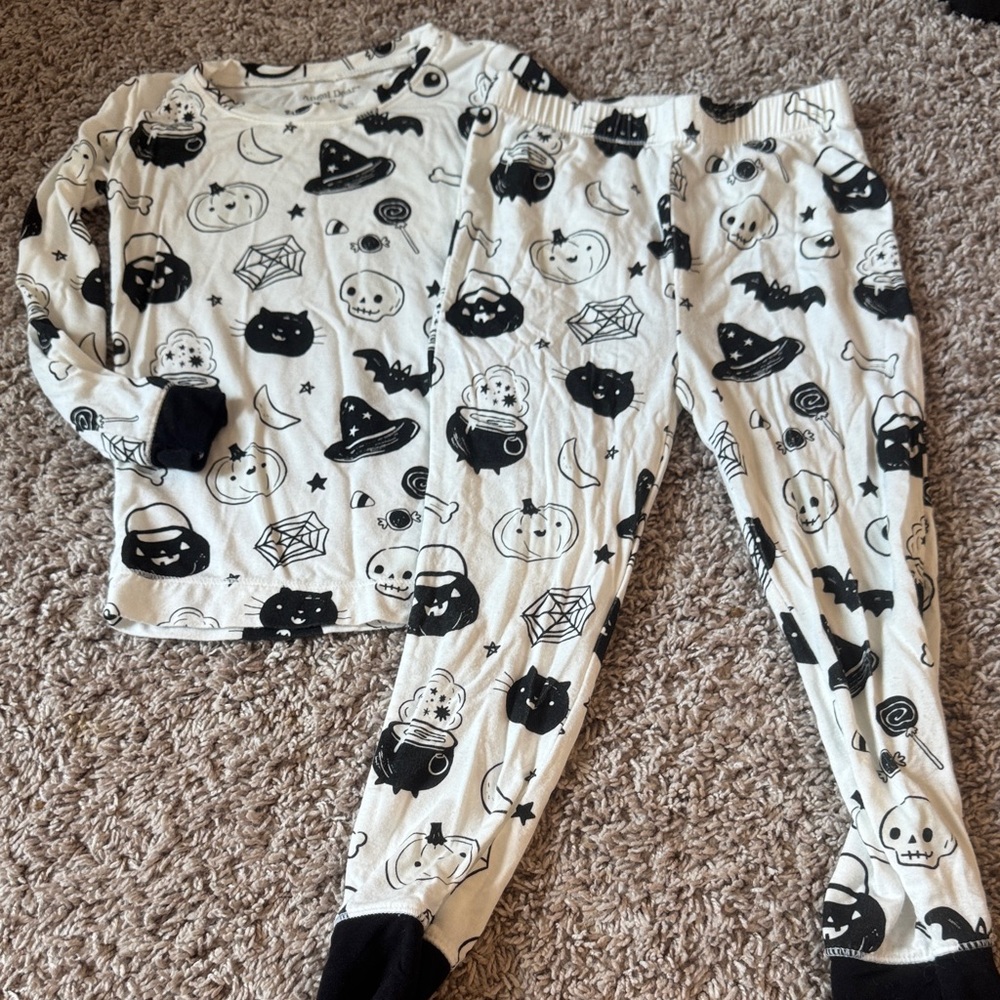 Angel Dear Black & White Halloween Pajama Set